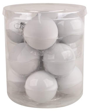 Glass Christmas Balls 5,7 cm, set of 12 pcs Pigeon Grey