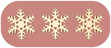 Hanging Wooden Snowflake 8 cm, 3 pcs