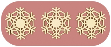 Wooden Hanging Snowflake 8 cm, 3 pcs