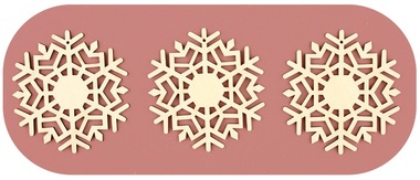 Hanging Wooden Snowflake 8 cm, 3 pcs