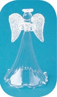 3672 Anděl skleněný na postavení s průhlednou sukní 11 cm -2