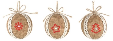 Hanging Bauble 6 cm, Jute 