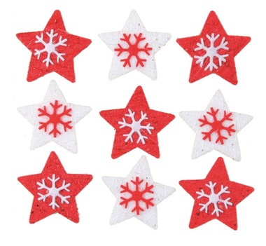 Stars with Double-sided Sticker 3 cm, 9 pcs in Bag