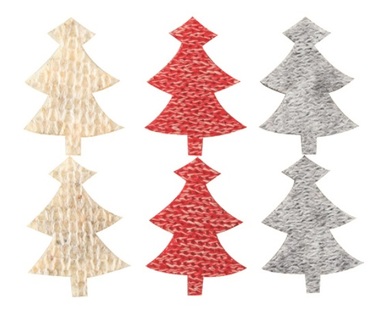 Tree with Double-sided Sticker 3 cm,6 pcs in Bag, 3 colours