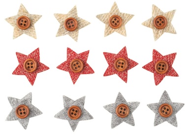 Star with Sticker 3 cm, 12 pcs in Bag
