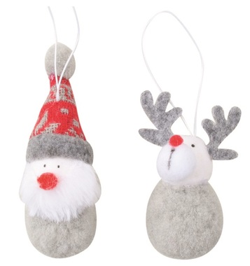Plush Santa and Deer 7 cm, 2 pcs pack