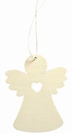 3807 Dřevěný anděl závěsný 8 cm, bílý-1