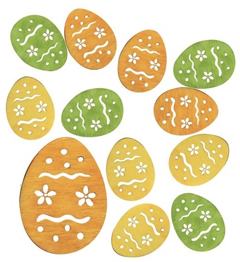 Wooden Eggs 4 cm, 12 pcs 