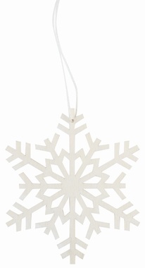 Wooden Hanging Snowflakes White 10 cm 