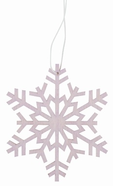 Wooden Hanging Snowflakes Pink 10 cm  