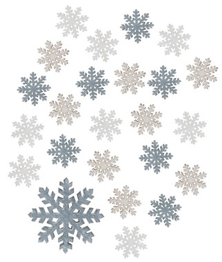 Wooden Snowflakes 2 cm, 24 pcs 
