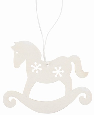 Wooden Hanging Horse White 10 cm 