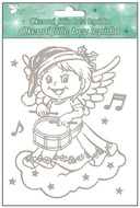 Decorative Window Cling – Angel with a Drum
