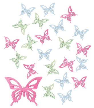 Wooden Butterflies 2 cm, 24 pcs 