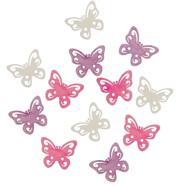 Wooden Butterflies 4 cm, 12 pcs 