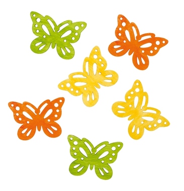 Wooden Butterflies 6 cm, 6 pcs 
