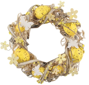 Easter wreath, yellow 22 cm 
