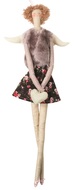 Hanging Angel Girl, in Mauve Vest and Flowery Skirt, 43  cm 