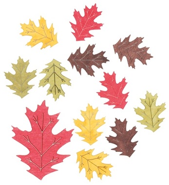 Wooden Maple Leaves 4 cm, 12 pcs