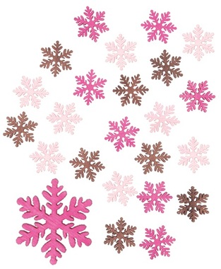 Wooden snowflakes 2 cm 24 pcs