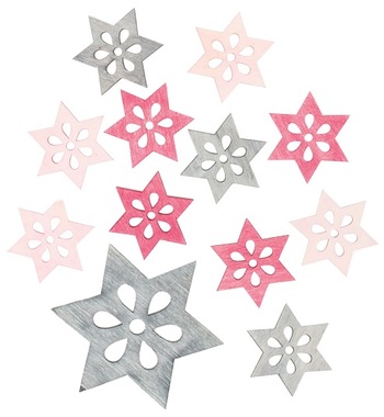 Wooden Stars 4 cm 12 pcs