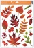 Decorative Window Cling – Colorful Autumn Leaves with Maple Leaves and Berries