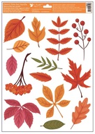 Decorative Window Cling – Colorful Autumn Leaves with red and orange Twigs