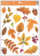 Decorative Window Cling – Colorful Autumn Leaves with mixed Leaves and rose Hips