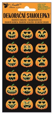 Glow-in-the-Dark Pumpkin Stickers 8 x 14.5 cm