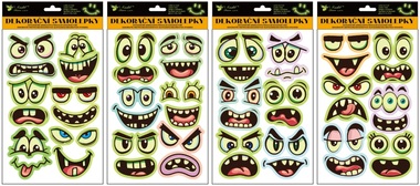 Glow-in-the-Dark Face Stickers 19 x 30 cm
