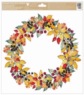 Decorative Window Cling – Autumn wreath with leaves and berries