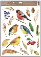 Decorative Window Cling – Birds with berries and leaves