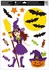 Decorative Window Cling – Witch with broom and moon