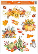 Decorative Window Cling – Pumpkins, boletus and rowanberries