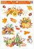Decorative Window Cling – Pumpkins, boletus and rowanberries