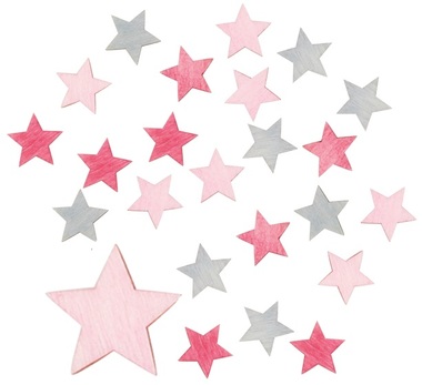 Wooden Stars 2 cm, 24 pcs 