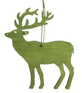 4048 Dřevěný jelen závěsný 10 cm, zelená-1