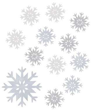 Wooden Snowflakes 4 cm 12 pcs