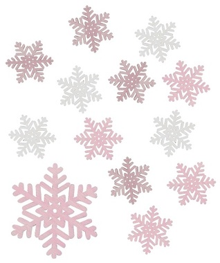 Wooden Snowflakes 4 cm, 12 pcs