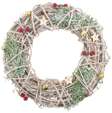Wicker Decorated Wreath 32 cm 