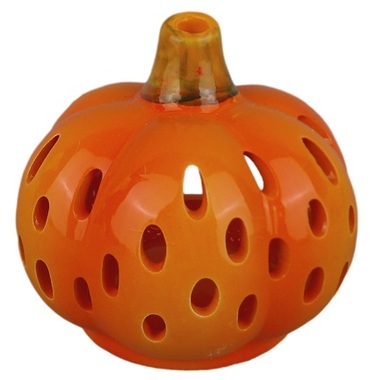 Ceramic Candle Holder Pumpkin 8,5 x 8 cm, Orange 
