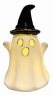 41012 Sv&iacute;t&iacute;c&iacute; porcel&aacute;nov&yacute; Duch s kloboukem 7,5 x 13 x 7,5 cm, tepl&aacute; b&iacute;l&aacute;, 1 LED, časovač-2