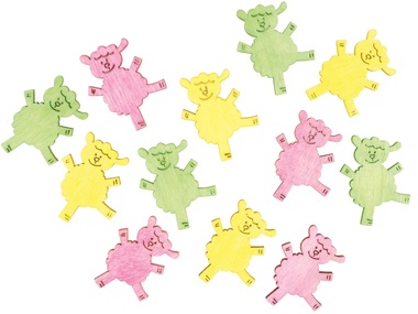 Wooden Sheep 4 cm, 12 pcs 