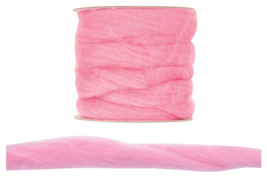 Wool for Felting, Polyester, 3 m, Pink