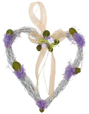 Heart Wreath from Wicker Basket 32 cm