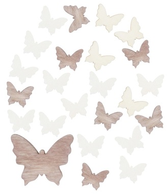 Wooden Butterfly 2 cm, 24 pcs 