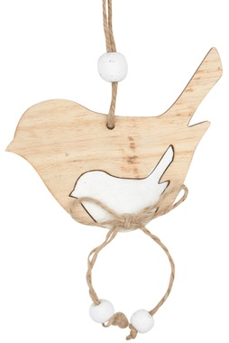 Hanging Wooden Bird 10 cm