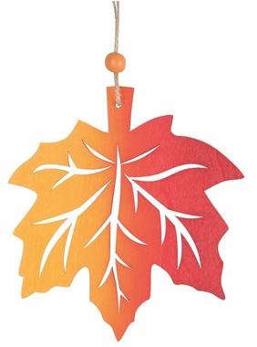 Hanging Wooden Leaf 13,5  x 14,5 cm