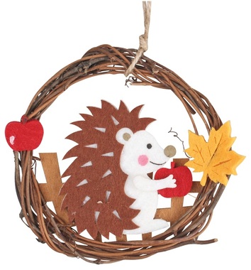 Hanging Hedgehog in Wreath 11 cm 