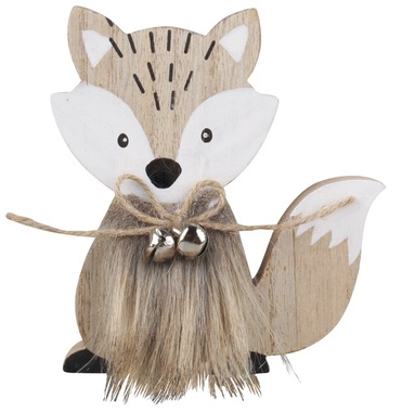 Standing Wooden Fox 11 x 12 x 2 cm 